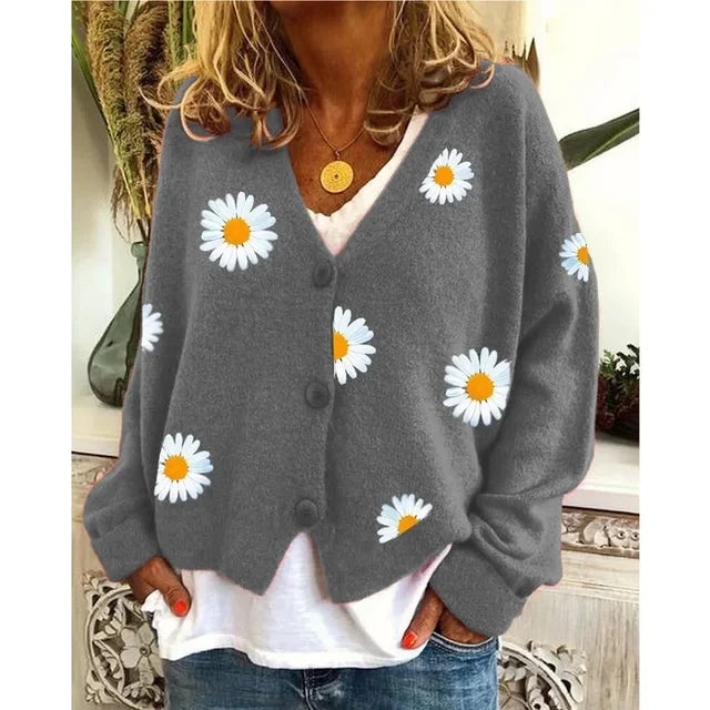 Floral Crochet Cardigan - Soft, Warm, Versatile Layering Essential-3