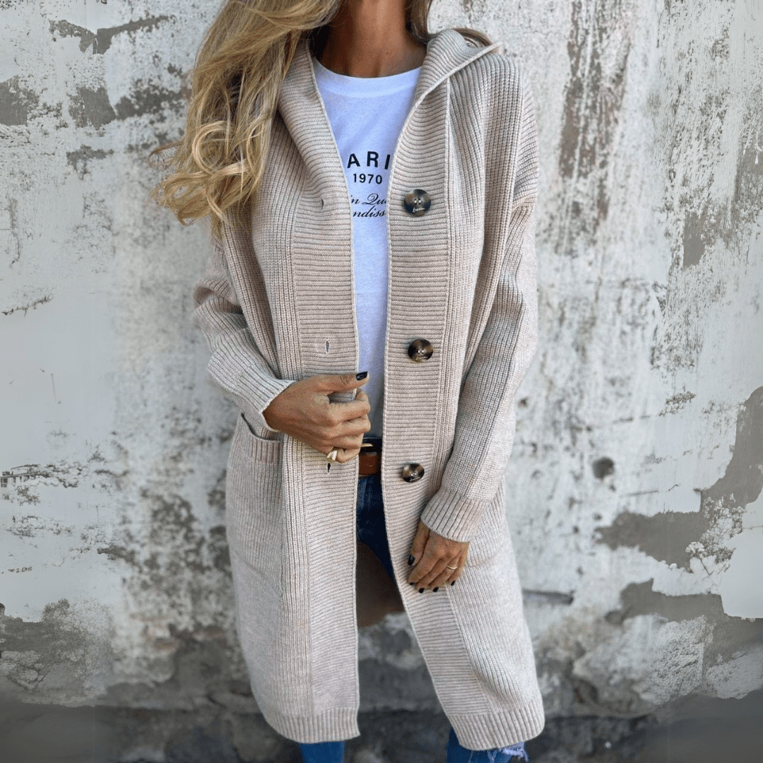 Long Cardigan - Cozy Knit with Pockets for Women, Elegant Style-2