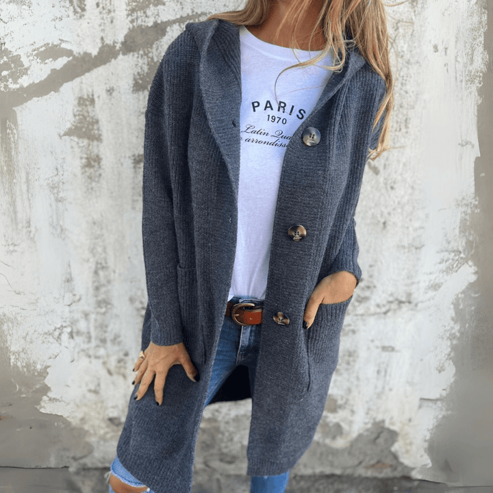 Long Cardigan - Cozy Knit with Pockets for Women, Elegant Style-6