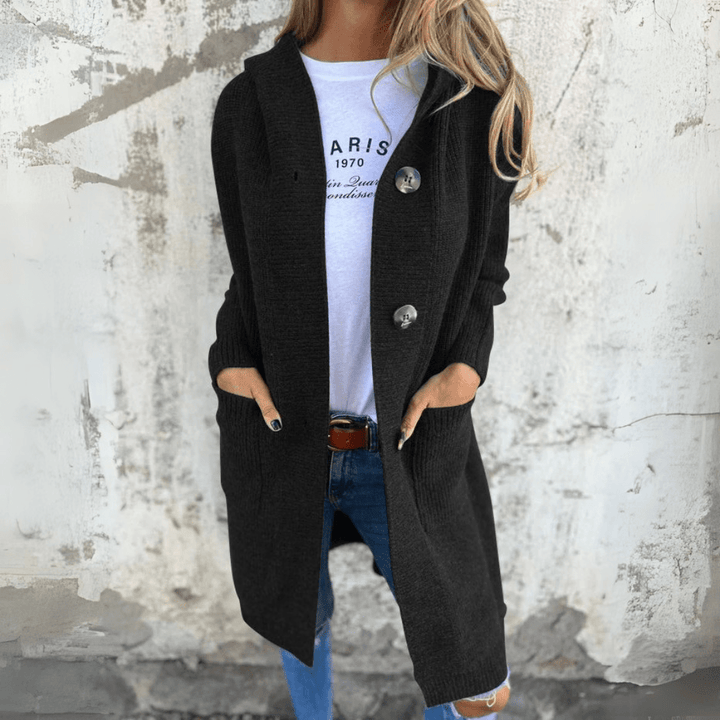 Long Cardigan - Cozy Knit with Pockets for Women, Elegant Style-3